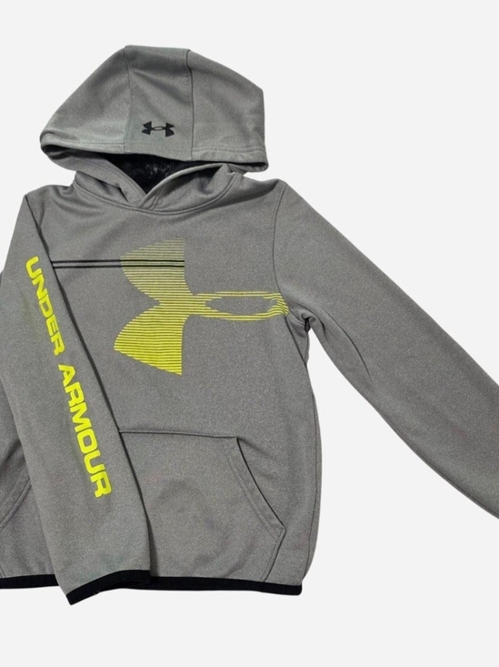 Under Armour Other - Under Armour Gray Hoodie with Neon Yellow Logo Small